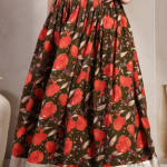 SUNEKH Printed Pure Cotton Flared Maxi Skirts