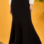 Berrylush Women Black Solid High Rise A-Line Maxi Skirts
