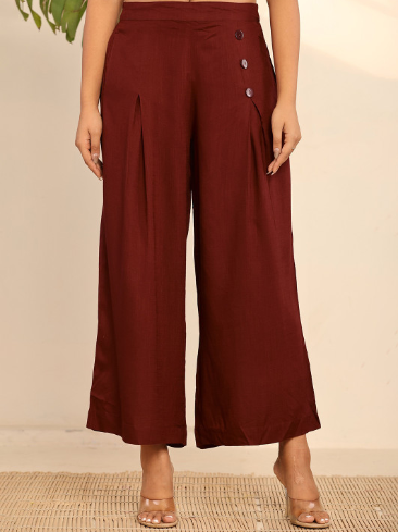 HERE&NOW Women Flared Ethnic Palazzos