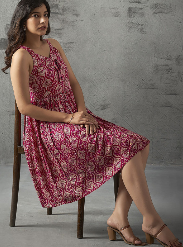 Anouk Women Printed Fit & Flare Ethnic Dress