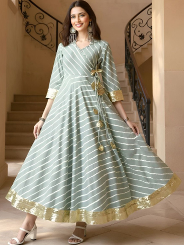 SZN Striped Flared Maxi Ethnic Dress