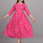 UNIBLISS Floral Printed Maternity Nursing Fit & Flare Midi Ethnic Dress