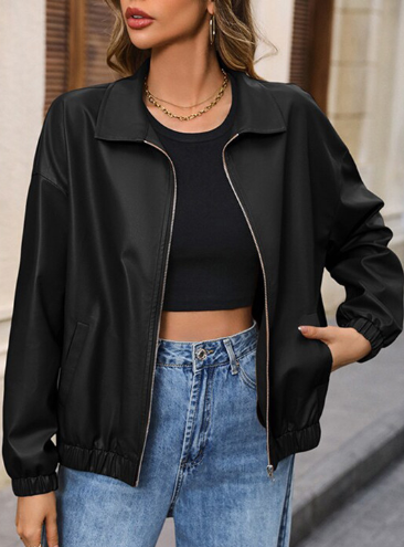StyleCast Black Windcheater Bomber Jacket