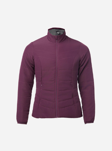 Decathlon Women Purple Navy Upto -0 Degrees Non-Hooded Synthetic Puffer Jacket