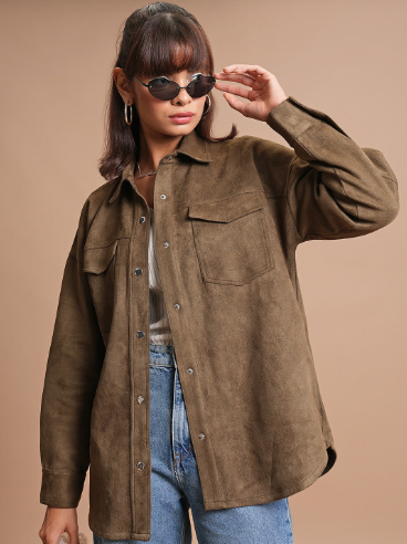 Tokyo Talkies Spread Collar Open Front Jacket