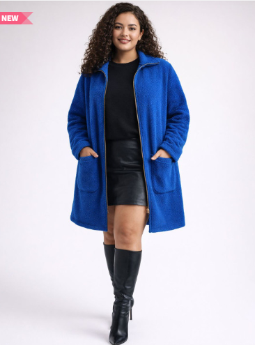 Qurvii Women Fleece Woven Jacket