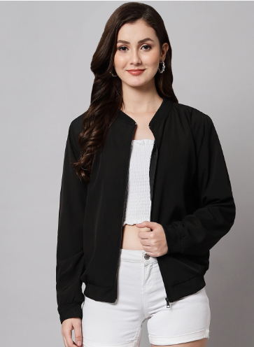 Funday Fashion Stand Collar Bomber Jacket