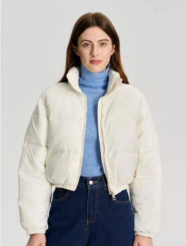 Kotty Stand Collar Crop Puffer Jacket
