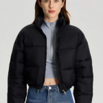 Kotty Women Striped Crop Puffer Jacket
