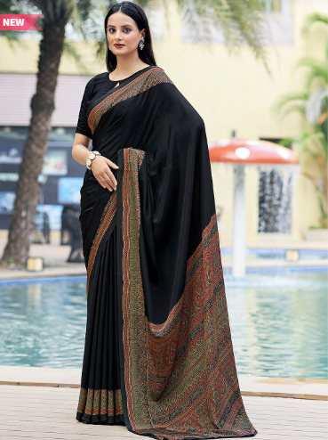 SANISA Ethnic Motifs Silk Blend Designer Saree