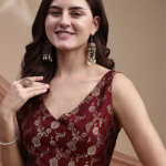 Tikhi Imli Woven Design Brocade Saree Blouse