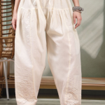 Clora Creation Women Embroidered High-Rise Chikankari Loose Fit Cotton Salwar