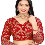 HERE&NOW Embroidered V-Neck Saree Blouse