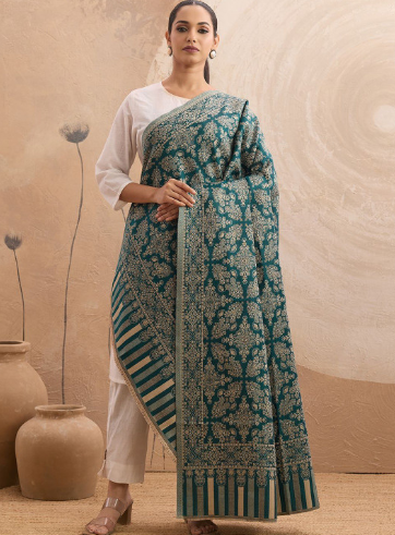 WEAVERS VILLA WEAVERS Women Ethnic Motifs Woollen Shawl