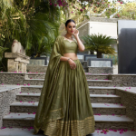 LOOKNBOOK ART Floral Woven Design Ready to Wear Lehenga & Unstitched Blouse With Dupatta