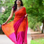 HERE&NOW Ombre Embroidered Saree