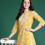 Indo Era Women Floral Embroidered Thread Work Kurta