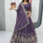 BAESD Embroidered Sequinned Art Silk Semi-Stitched Lehenga & Blouse With Dupatta