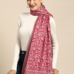 Sangria Women Pink & White Kashmiri Embroidery Shawl
