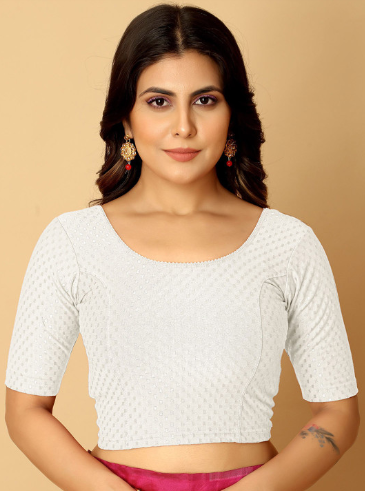 Jaanvi Women Woven Design Saree Blouse