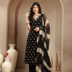 Stylum Women Floral Printed & Embroidered Rayon A-Line Kurta With Dupatta