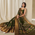KALINI Woven Design Zardozi Silk Blend Patola Saree