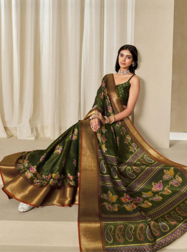 KALINI Woven Design Zardozi Silk Blend Patola Saree